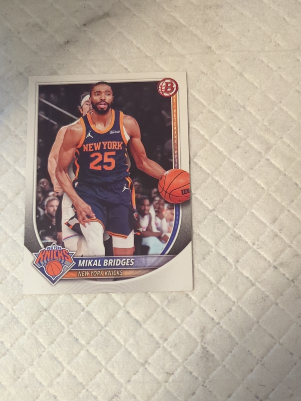2025-26 Bowman Basketball Mikal Bridges #152 NY Knicks Card